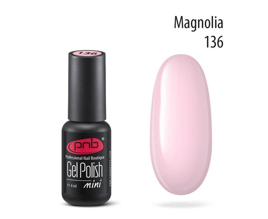 Изображение  Gel polish for nails PNB Gel Polish 4 ml, № 136, Volume (ml, g): 4, Color No.: 136