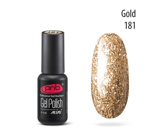 Изображение  Gel polish for nails PNB Gel Polish 4 ml, № 181, Volume (ml, g): 4, Color No.: 181