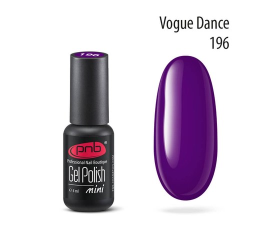 Изображение  Gel polish for nails PNB Gel Polish 4 ml, № 196, Volume (ml, g): 4, Color No.: 196