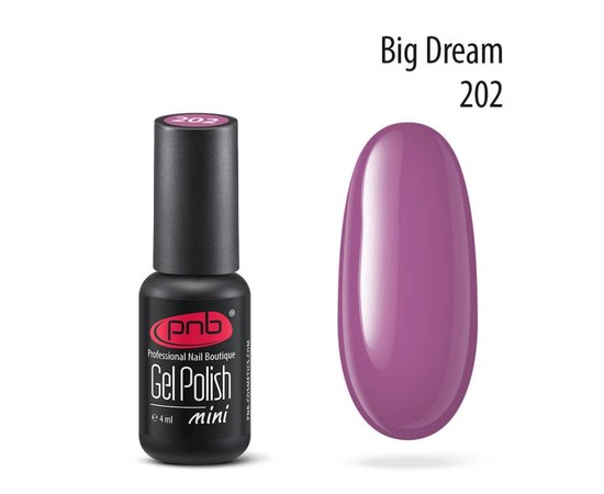 Изображение  Gel polish for nails PNB Gel Polish 4 ml, № 202, Volume (ml, g): 4, Color No.: 202