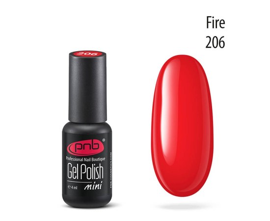 Изображение  Gel polish for nails PNB Gel Polish 4 ml, № 206, Volume (ml, g): 4, Color No.: 206