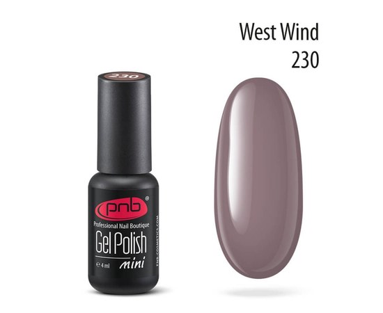 Изображение  Gel polish for nails PNB Gel Polish 4 ml, № 230, Volume (ml, g): 4, Color No.: 230