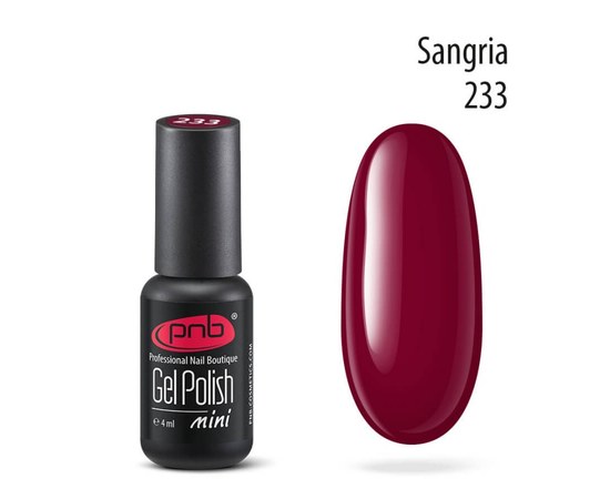 Изображение  Gel polish for nails PNB Gel Polish 4 ml, № 233, Volume (ml, g): 4, Color No.: 233