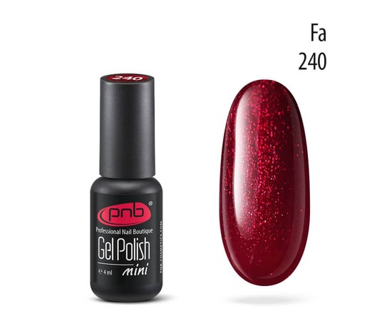 Изображение  Gel polish for nails PNB Gel Polish 4 ml, № 240, Volume (ml, g): 4, Color No.: 240