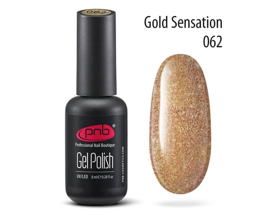 Изображение  Gel polish for nails PNB Gel Polish 8 ml, № 062, Volume (ml, g): 8, Color No.: 62