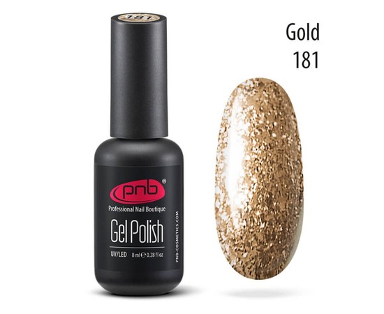 Изображение  Gel polish for nails PNB Gel Polish 8 ml, No. 181, Volume (ml, g): 8, Color No.: 181