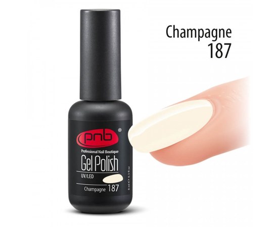 Изображение  Gel polish for nails PNB Gel Polish 8 ml, № 187, Volume (ml, g): 8, Color No.: 187