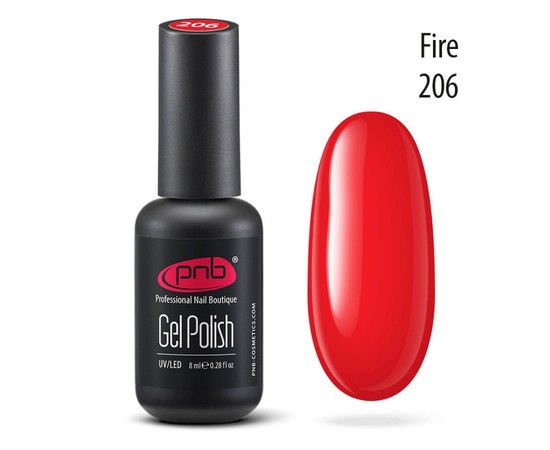Изображение  Gel polish for nails PNB Gel Polish 8 ml, № 206, Volume (ml, g): 8, Color No.: 206