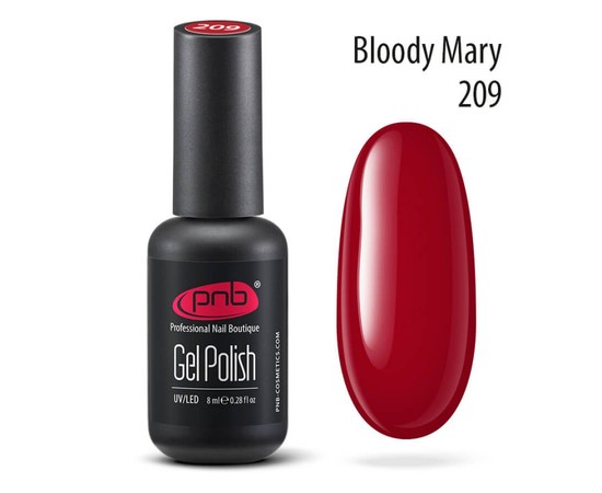 Изображение  Gel polish for nails PNB Gel Polish 8 ml, № 209, Volume (ml, g): 8, Color No.: 209
