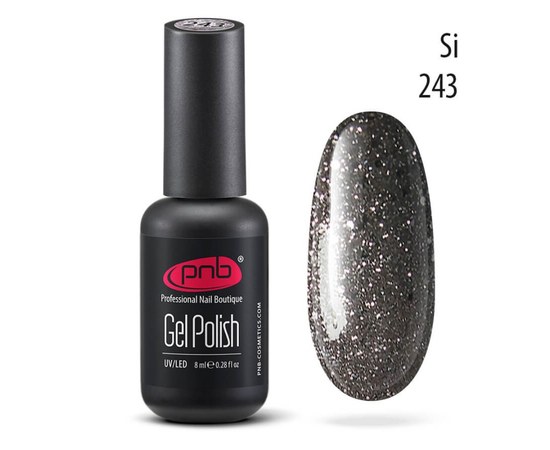 Изображение  Gel polish for nails PNB Gel Polish 8 ml, № 243, Volume (ml, g): 8, Color No.: 243
