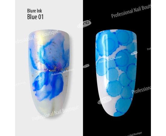 Изображение 2 Aqua ink for nail design PNB Blur ink 4 ml, № 01 Blue