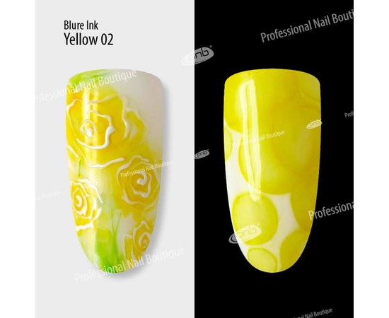 Изображение 2 Аква-чернила для дизайна ногтей PNB Blur ink 4 мл, № 02 Yellow
