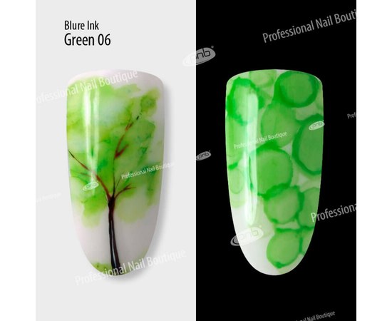 Изображение 2 Аква-чернила для дизайна ногтей PNB Blur ink 4 мл, № 06 Green
