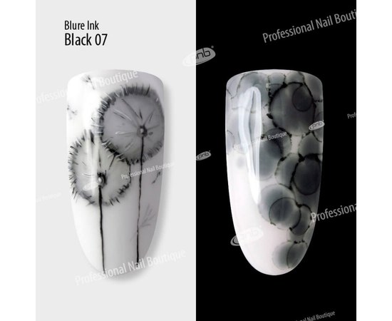 Изображение 2 Aqua ink for nail design PNB Blur ink 4 ml, № 07 Black