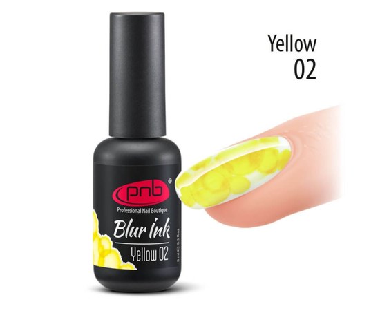 Изображение  Аква-чернила для дизайна ногтей PNB Blur ink № 02 Yellow