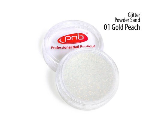 Изображение  Пудра для ногтевого дизайна PNB Glitter Sand Powder 01 Gold Peach, 1 г