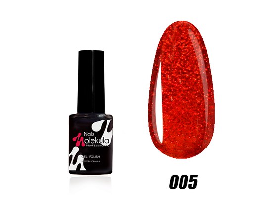 Изображение  Nails Molekula Gel Polish 6 ml, № 005 Red shimmer, Volume (ml, g): 6, Color No.: 5