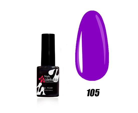 Зображення  Гель-лак для нігтів Nails Molekula Gel Polish 6 мл №105 Фіолетовий, Об'єм (мл, г): 6, Цвет №: 105