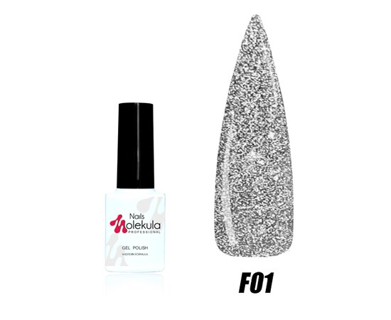 Изображение  Gel polish for nails Nails Molekula Flash Effect 6 ml, № F01, Volume (ml, g): 6, Color No.: F01