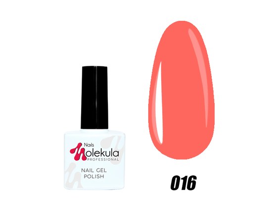 Изображение  Гель-лак для ногтей Nails Molekula Gel Polish 11 мл, № 016 Персиковый, Объем (мл, г): 11, Цвет №: 016