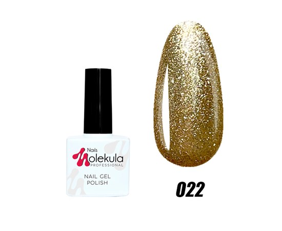 Зображення  Гель-лак для нігтів Nails Molekula Gel Polish № 22 Золоте мерехтіння, Об'єм (мл, г): 11, Цвет №: 022