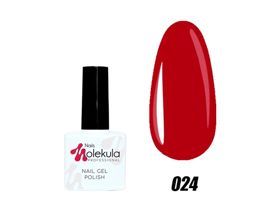 Изображение  Gel polish for nails Nails Molekula Gel Polish 11 ml, № 024 Red classic, Volume (ml, g): 11, Color No.: 24