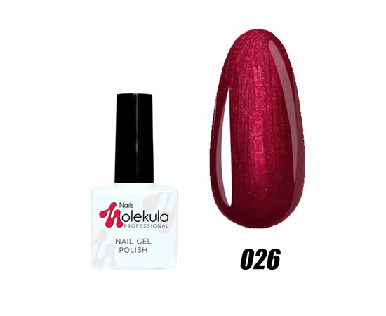 Зображення  Гель-лак для нігтів Nails Molekula Gel Polish №26 Бордовий перламутр, Об'єм (мл, г): 11, Цвет №: 026