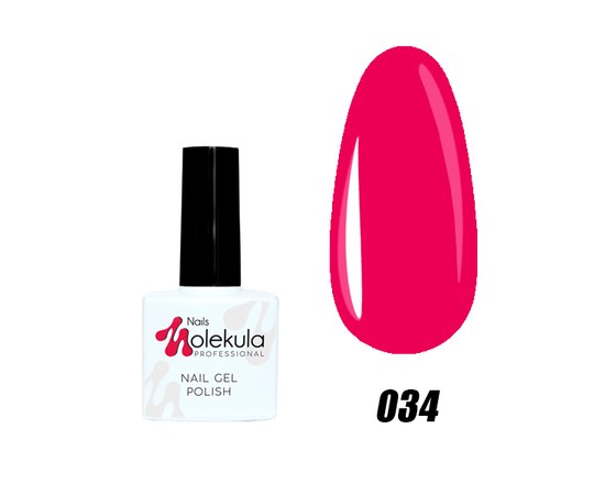 Изображение  Nails Molekula Gel Polish 11 ml, № 034 Raspberry pink, Volume (ml, g): 11, Color No.: 34