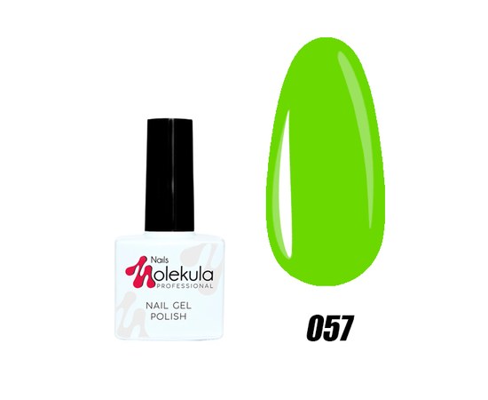 Зображення  Гель-лак для нігтів Nails Molekula Gel Polish №57 Салатовий неон, Об'єм (мл, г): 11, Цвет №: 057