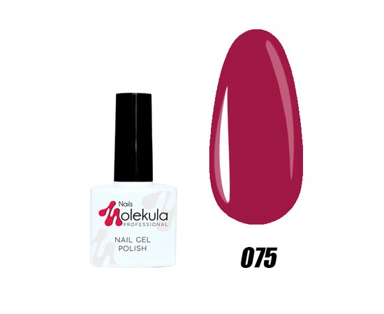 Изображение  Nails Molekula Gel Polish 11 ml, № 075 Burgundy plum, Volume (ml, g): 11, Color No.: 75