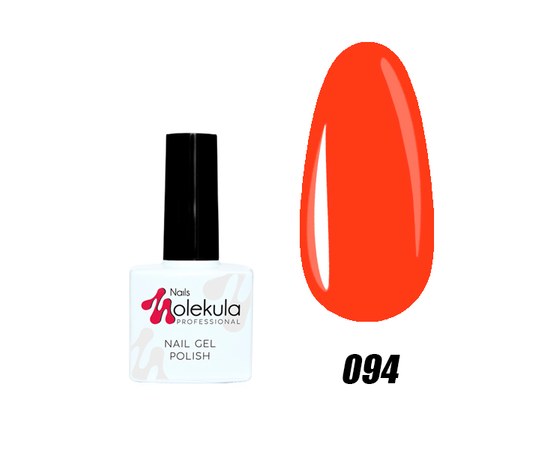 Изображение  Гель-лак для ногтей Nails Molekula Gel Polish 11 мл, № 094 Оранжевый неон, Объем (мл, г): 11, Цвет №: 094