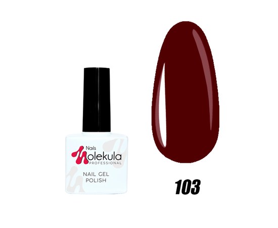 Изображение  Nails Molekula Gel Polish 11 ml, No. 103 Dark burgundy, Volume (ml, g): 11, Color No.: 103