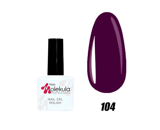 Зображення  Гель-лак для нігтів Nails Molekula Gel Polish № 104 Винний, Об'єм (мл, г): 11, Цвет №: 104