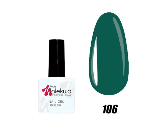 Изображение  Гель-лак для ногтей Nails Molekula Gel Polish 11 мл, № 106 Зеленая сосна, Объем (мл, г): 11, Цвет №: 106