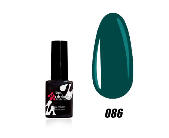 Изображение  Nails Molekula Gel Polish 6 ml, № 086 Dark emerald, Volume (ml, g): 6, Color No.: 86