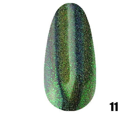 Зображення  Дзеркальна пудра Molekula №11 (Зелено-золота голограма)