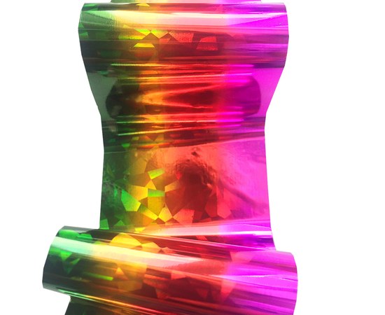 Изображение  Фольга Molekula перебивная (цветная радуга, битое стекло) 1 м