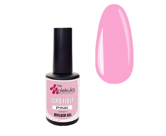 Изображение  Base for gel polish Nails Molekula Base Euro Fiber Gel 12 ml, Pink