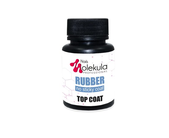 Изображение  Rubber top for gel polish without a sticky layer Nails Molekula Rubber No Sticky Top Coat 30 ml