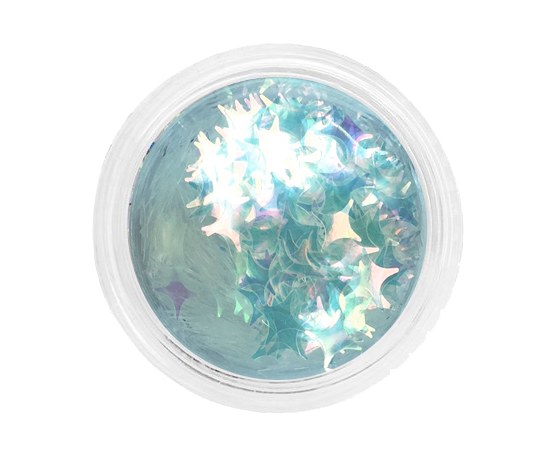 Изображение  Sequins Molekula white holographic "stars" in jars