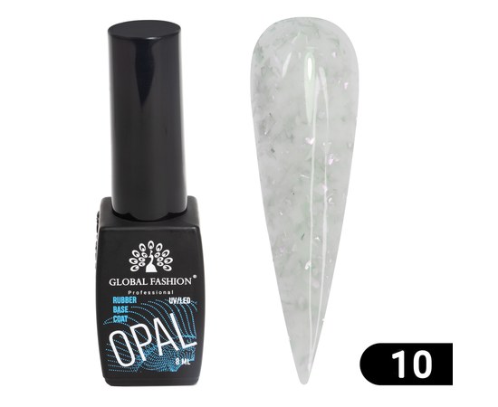 Изображение  Base for nails with potal Global Fashion Potal Base 8 ml, № 10, Volume (ml, g): 8, Color No.: 10