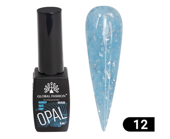 Изображение  Base for nails with potal Global Fashion Potal Base 8 ml, No. 12, Volume (ml, g): 8, Color No.: 12