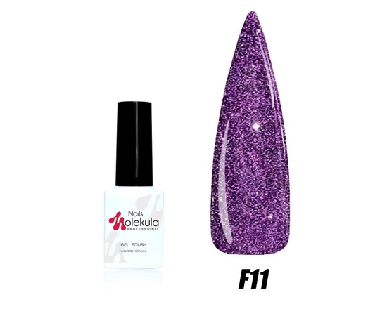 Зображення  Гель лак для нігтів Nails Molekula Flash Effect 8.5 мл, № F11, Об'єм (мл, г): 8.5, Цвет №: F11
