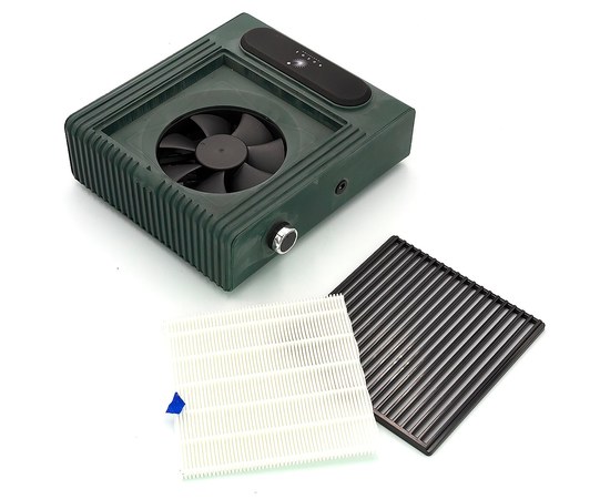 Изображение 3 Вытяжка для маникюра Bucos Cyclone V1 с фильтром НЕРА 100 Вт, зеленая