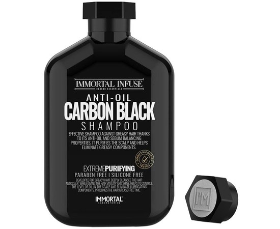 Зображення  Шампунь від жирного волосся чоловічий Immortal Infuse Anti-Oil Carbon Black 500 мл