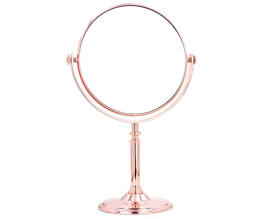 Изображение  Косметическое зеркало двустороннее круглое бронзовое, 17 см