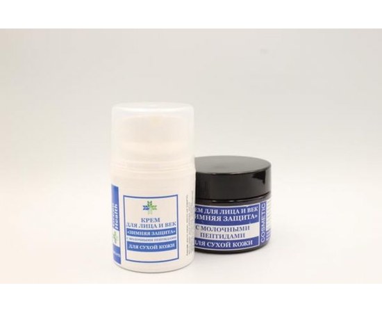 Зображення  Крем для обличчя та повік "Зимовий захист" з молочними пептидами для сухої шкіри, GreenHealth, 30 мл, Об'єм (мл, г): 30
