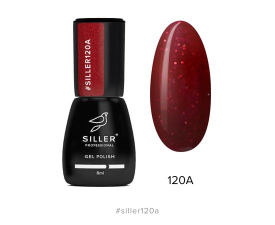 Изображение  Гель-лак для ногтей Siller Professional Classic №120А (темно-красный с блестками), 8 мл, Объем (мл, г): 8, Цвет №: 120А
