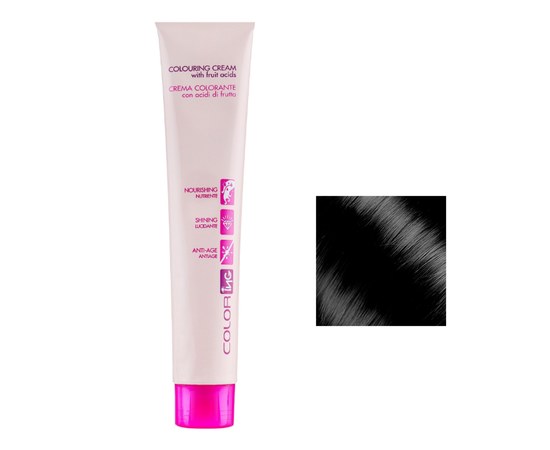 Зображення  Крем-краска для волосся ING Prof Colouring Cream 1 чорний 60мл, Об'єм (мл, г): 60, Цвет №: 1