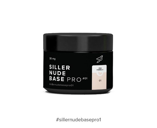 Зображення  Siller Nude Base Pro №1 камуфлююча кольорова база (ніжно-персиковий), 30 мл, Об'єм (мл, г): 30, Цвет №: 01